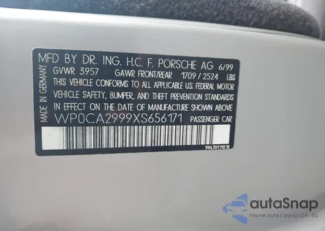 1999 Porsche 911 Carrera/Carrera 4 from USA, damaged, VIN WP0CA2999XS656171